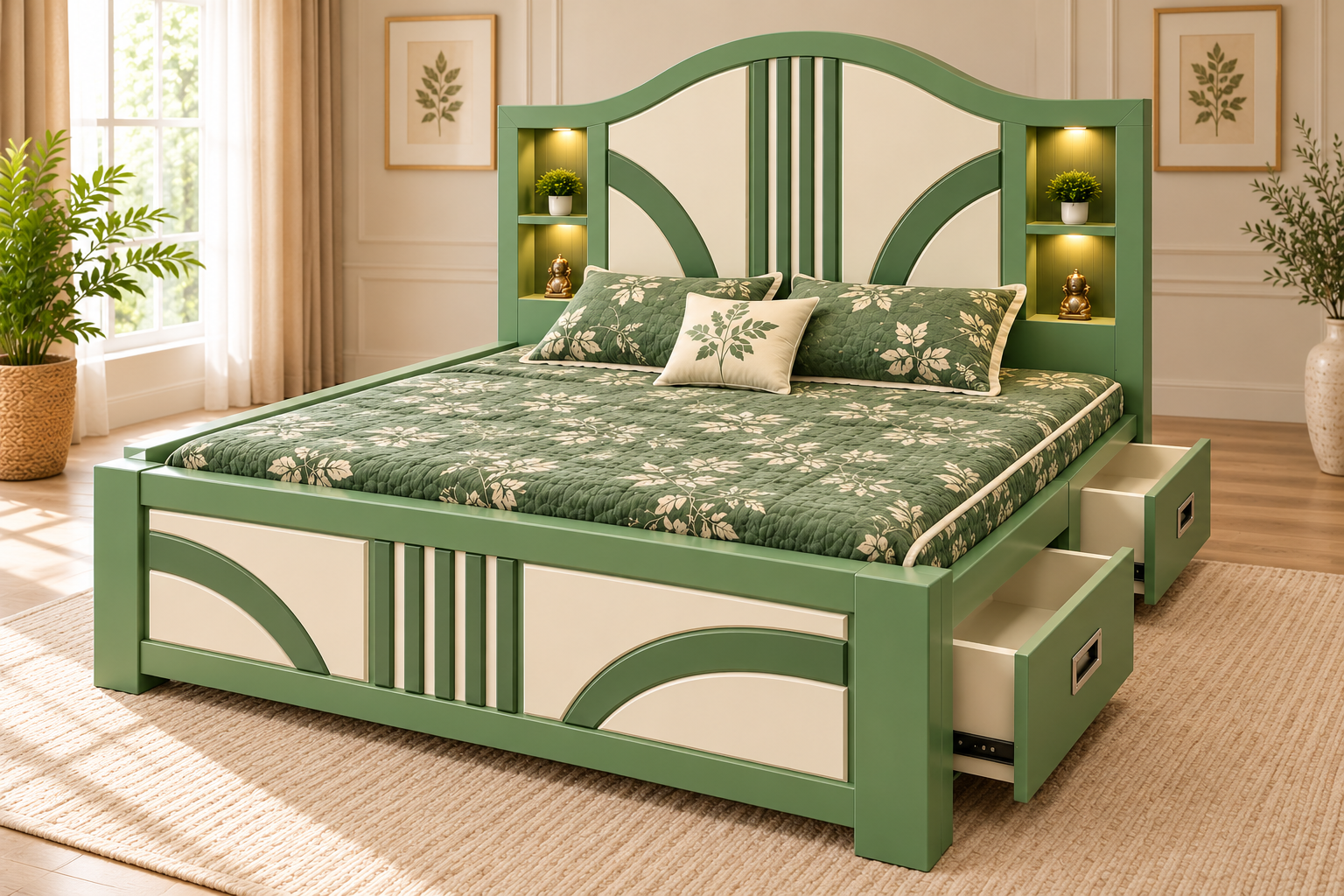 Dilsa Sage Arc Storage Bed - Image 2
