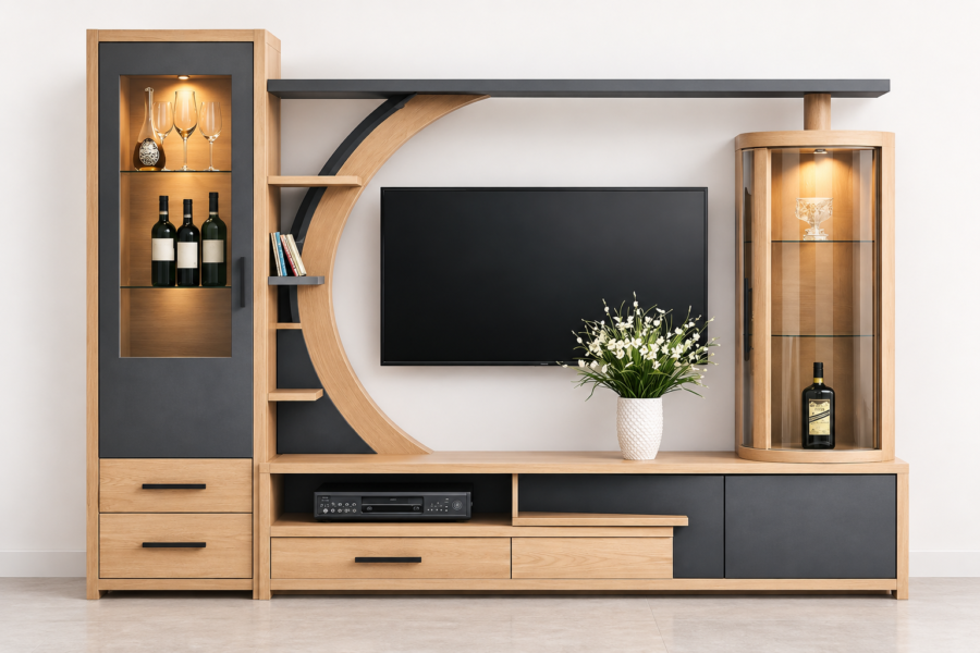 Dilsa Arcwood TV & Display Unit
