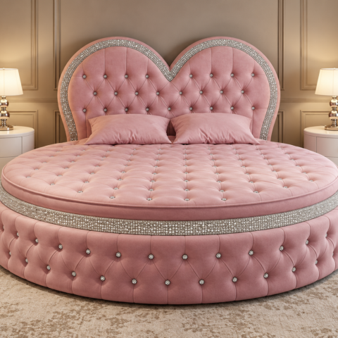 Tufted Circular Bed
