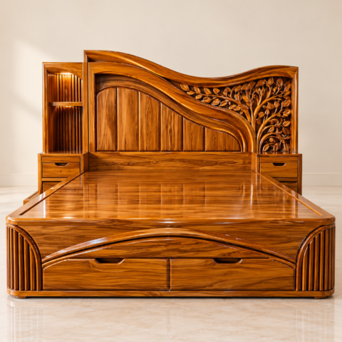 Storage Headboard Bed