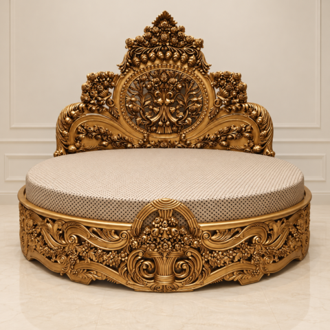 Carved Circular Bed Frame