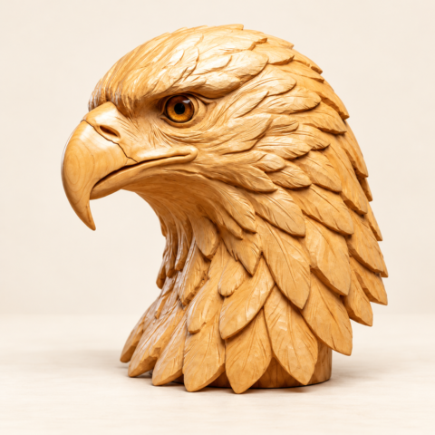 Detailed Eagle Head Bust