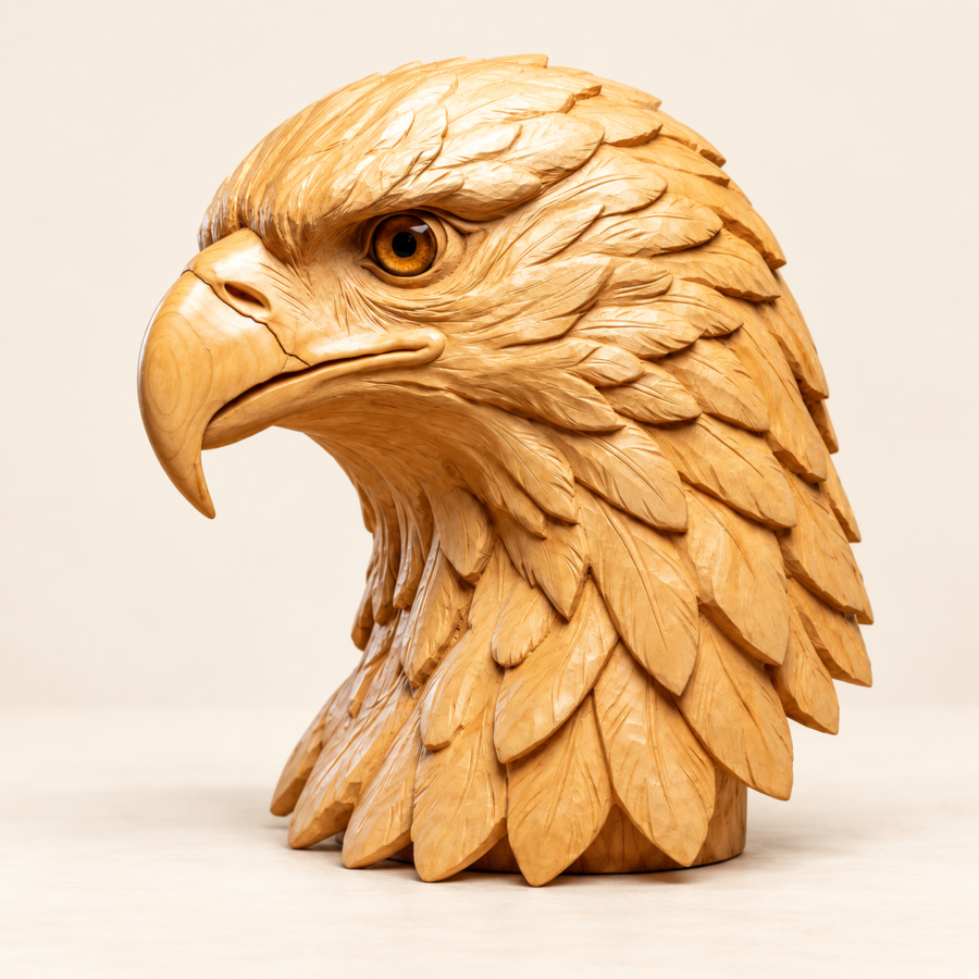 Detailed Eagle Head Bust