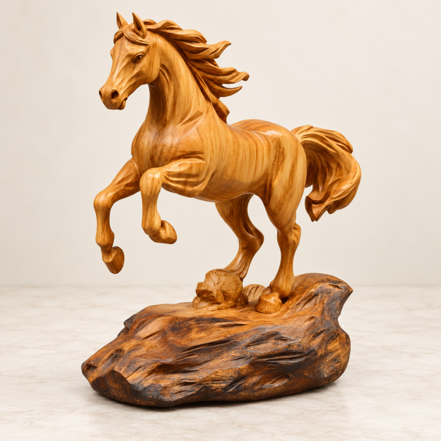 Galloping Stallion on Plinth