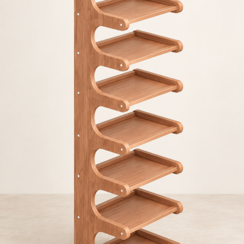 Curved Vertical Shoe Tower