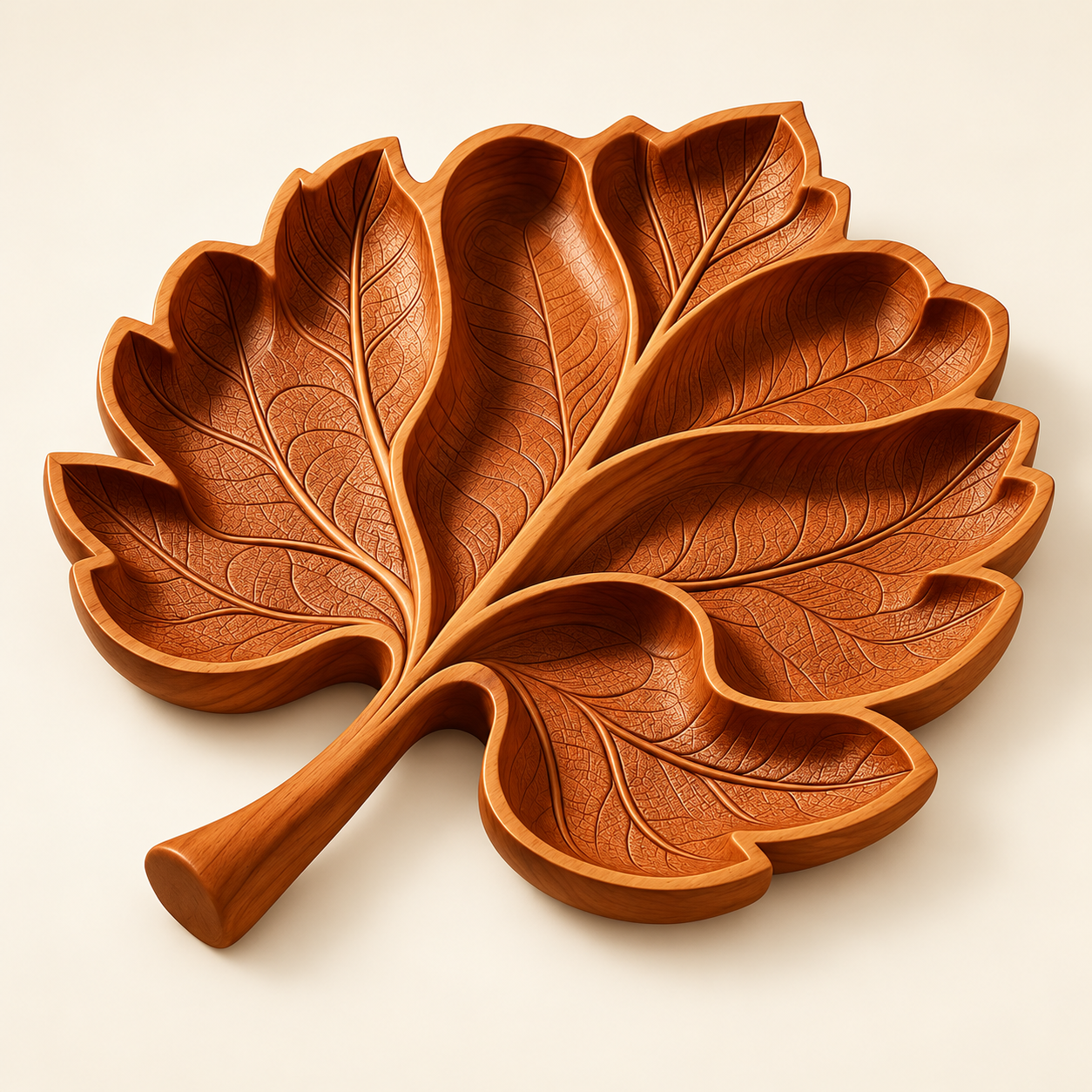 Carved Maple Leaf Dish