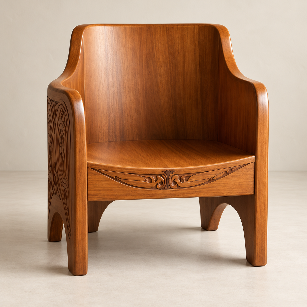 Barrel-Back Timber Armchair
