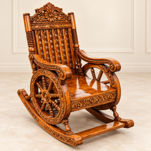 High-Back Wagon-Wheel Rocker