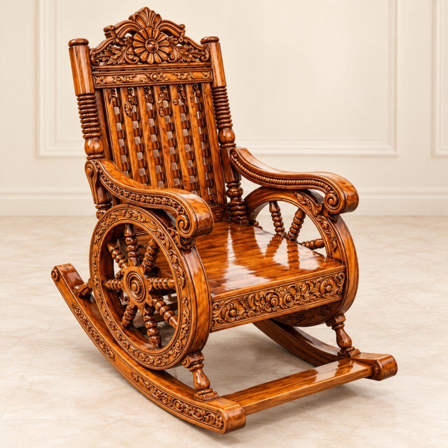 High-Back Wagon-Wheel Rocker