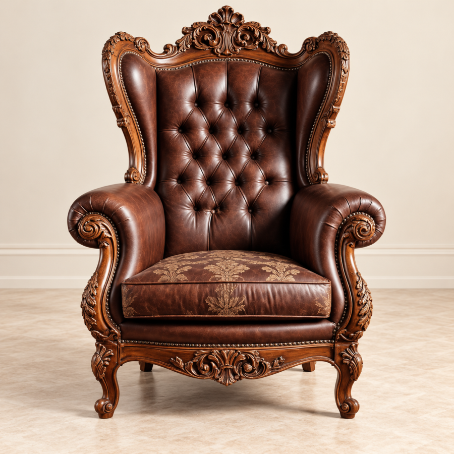Tufted Wingback Armchair