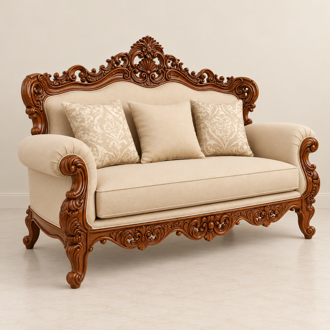 Carved Three-Seater Sofa - Image 3