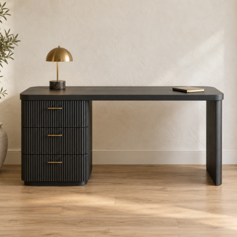 Dilsa Noir Fluted Study Desk