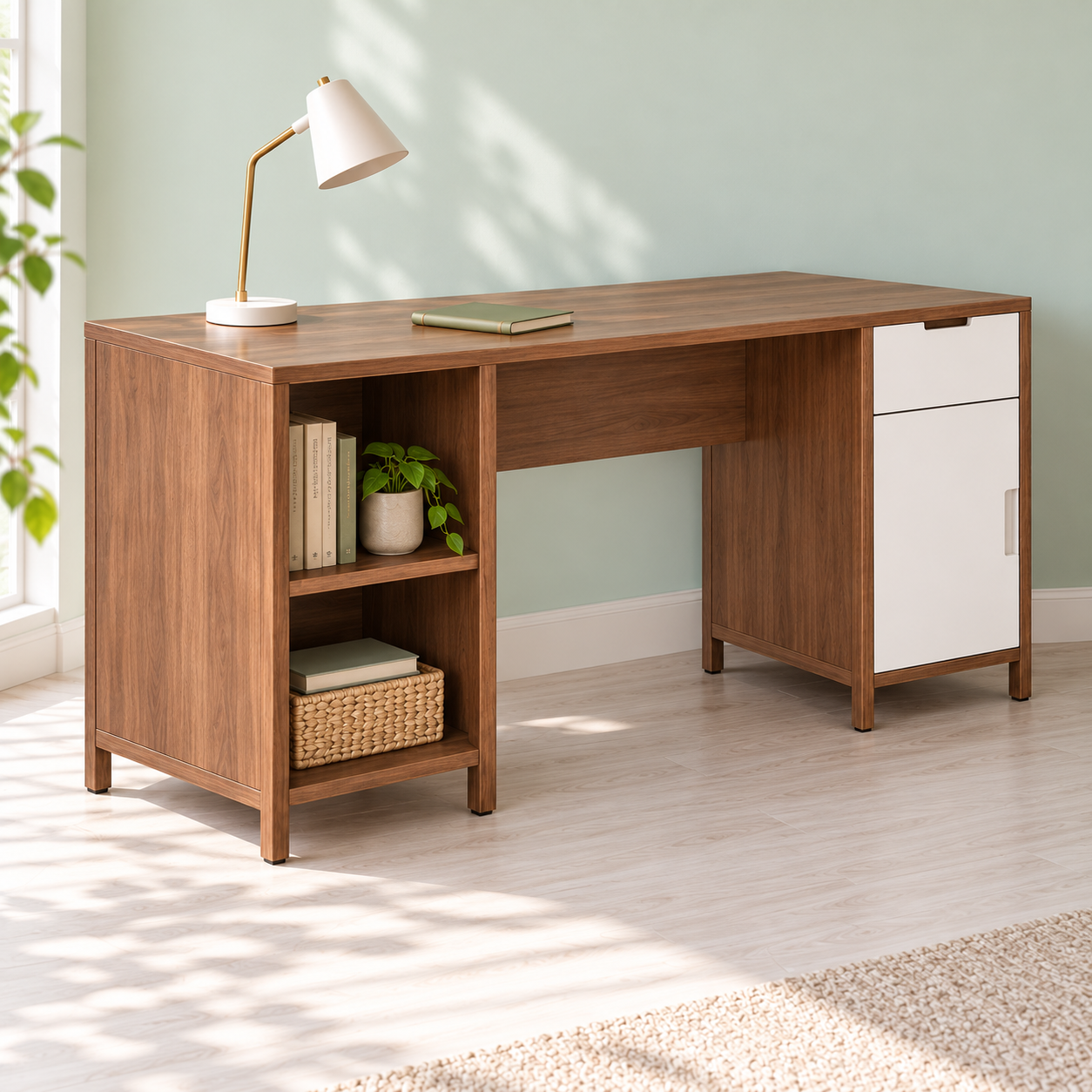 Dilsa Nordic Open-Shelf Desk - Image 2