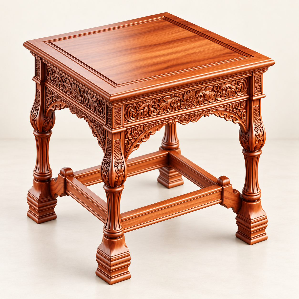 Carved Square Side Table - Image 3