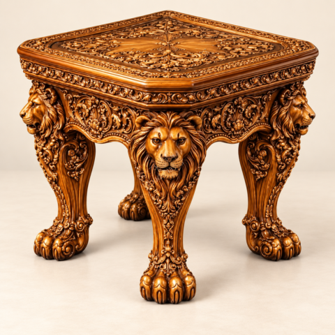 Lion-Head Carved Table