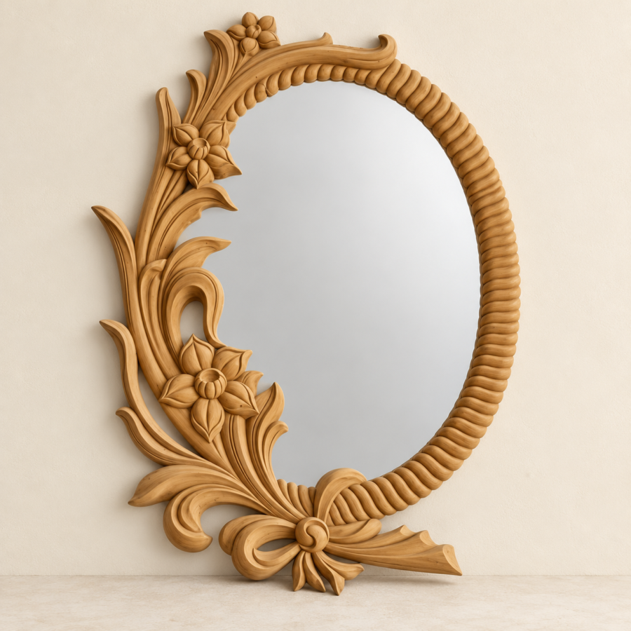 Floral Rope Oval Mirror