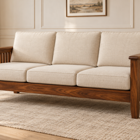 Dilsa Heritage 3-Seater Wooden Sofa